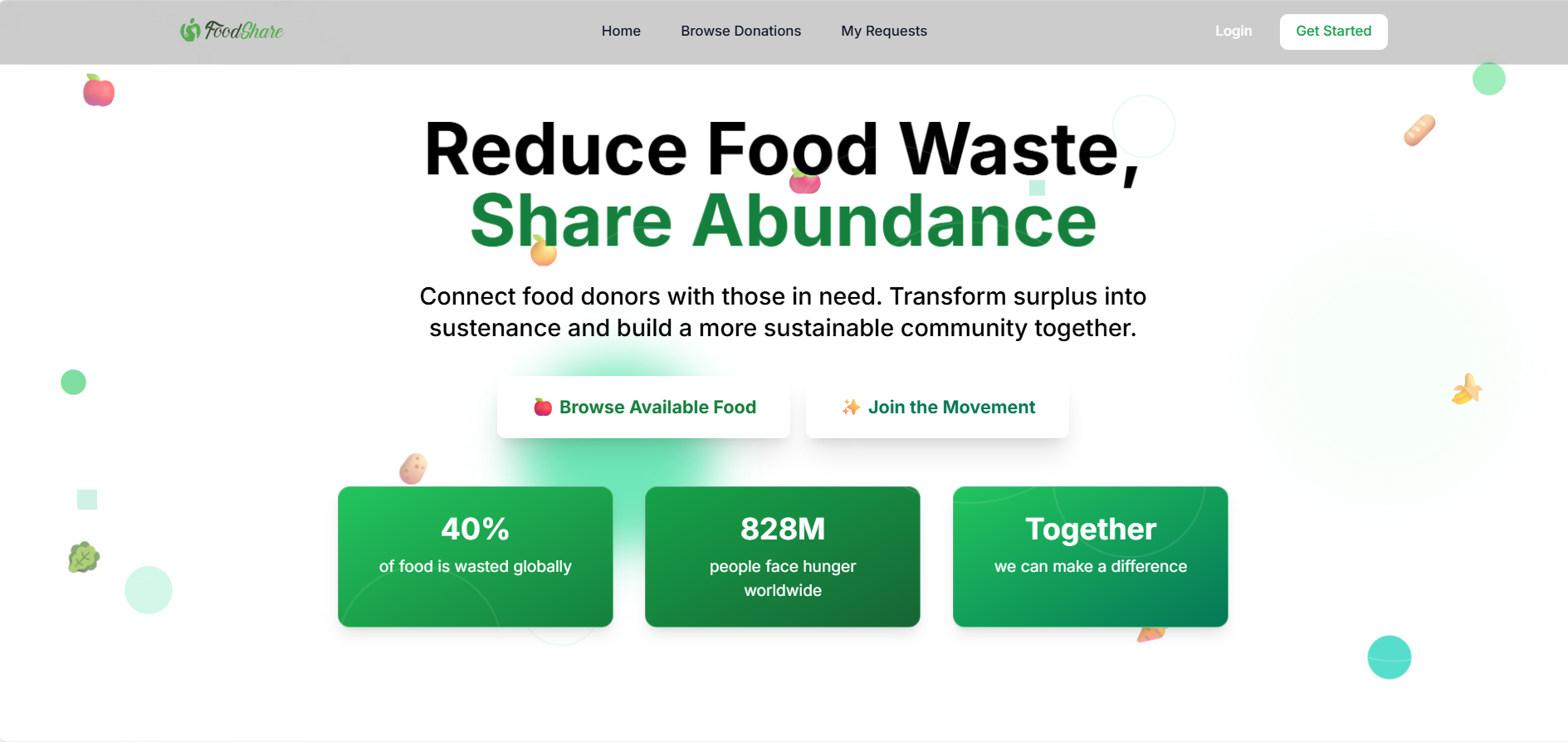 FoodShare - Food Waste Reduction Platform